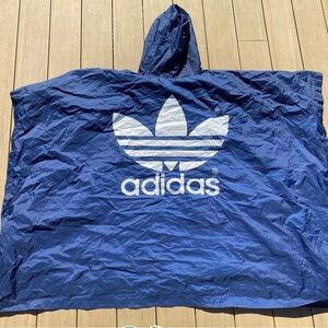 Adidas Rain poncho vintage one size blue and white
